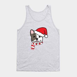 Christmas French Bulldog In Santa Hat Cute Holiday Dog Tank Top